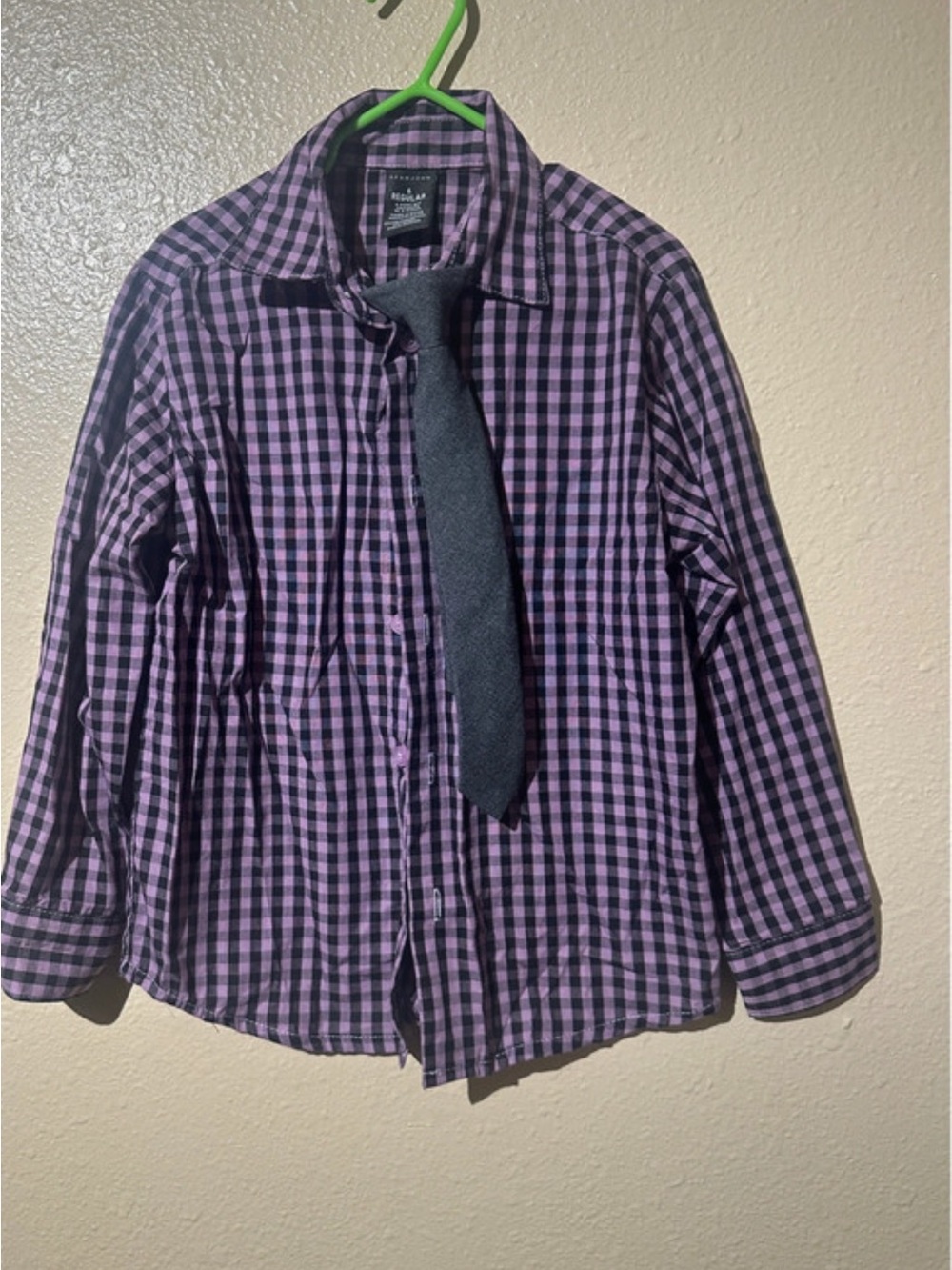 Sean John Purple Gingham Dress Shirt